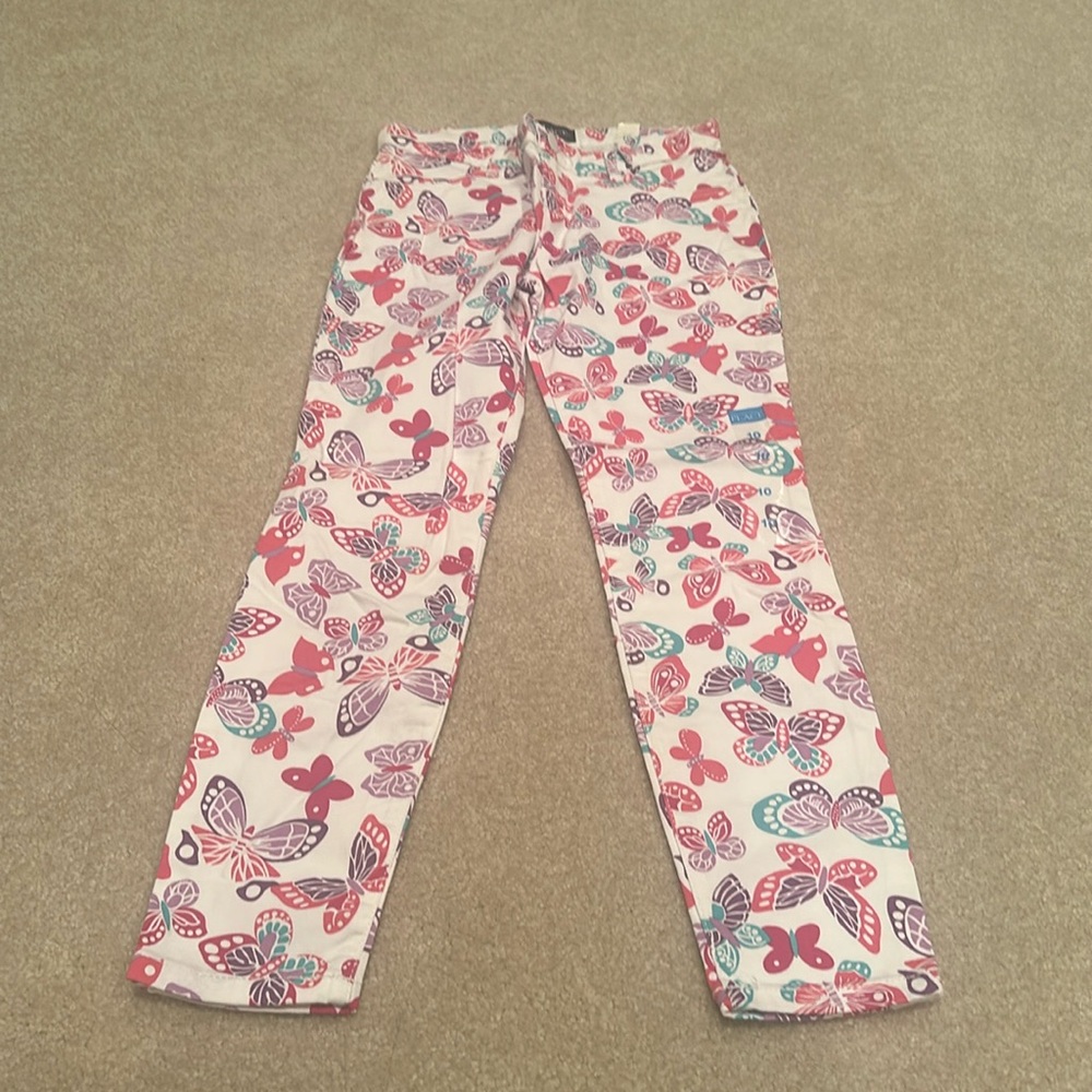 Children’s place light stretch pants size 10 butterfly pattern